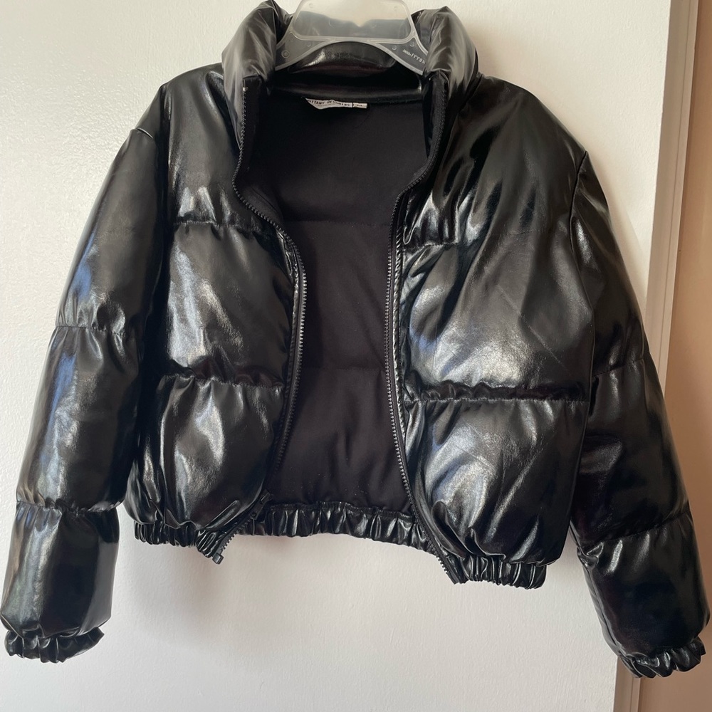Girls black puffer coat size medium